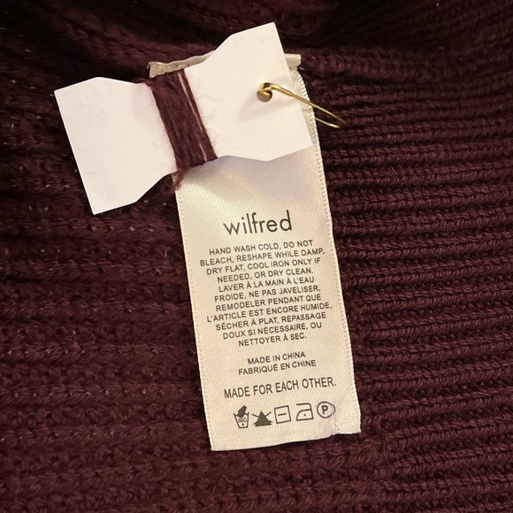 Aritzia Wilfred Montpellier 100% Merino Wool new Mockneck Brick Knit Relaxed - Picture 6 of 11